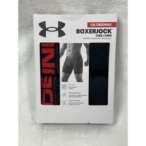 Under Armour UA Original BoxerJocks Mens 5XL 6 Inch 2 Pack Black Brief $35